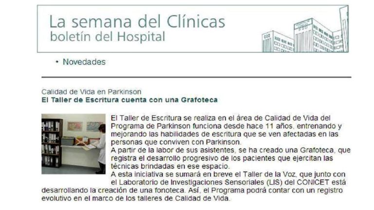 Publicación del Hospital escuela de la Universidad Nacional de Buenos Aires