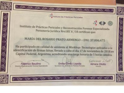 Rosario Prato, grafóloga uruguaya, con Adriana Ziliotto al finalizar el woshop